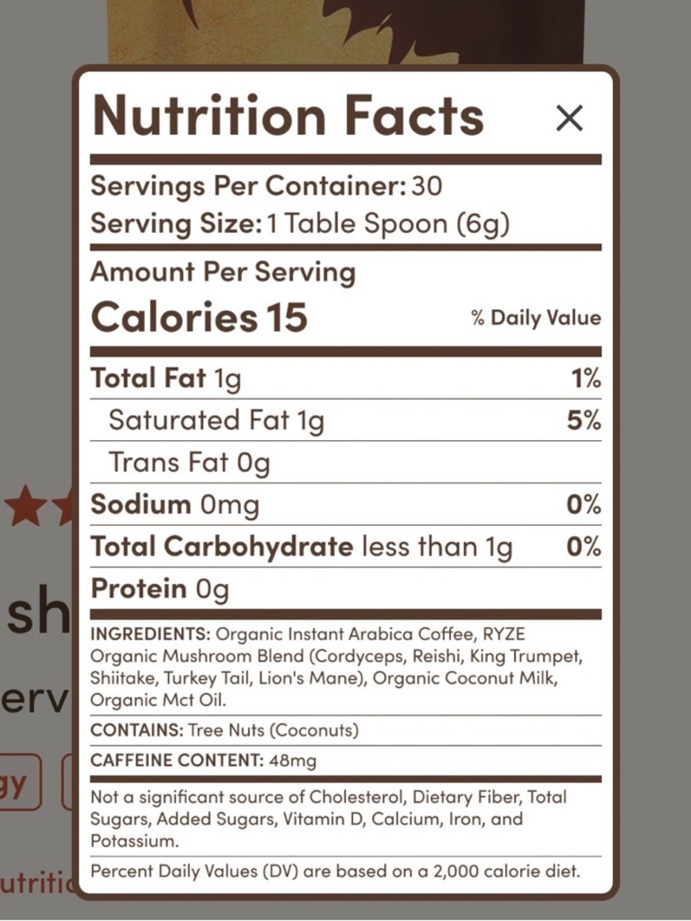 Ryze Mushroom Coffee Bright & Smooth - Brown Blend - Picture 3 of 3